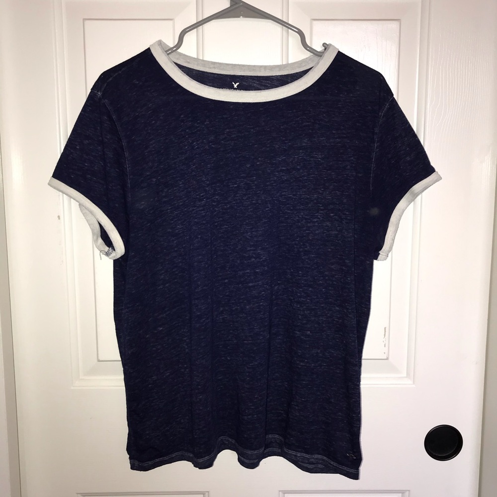 American Eagle Navy Blue T-Shirt - Size XL